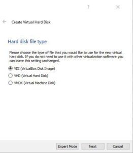How to Build a Hacking Lab with VirtualBox-Kali Linux Hard Disk File Type