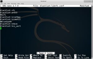 How to Disable Onboard WiFi for Raspberry Pi 3 - final blacklist-libnfc.conf file