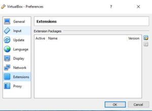 How to Install VirtualBox Extension Pack-Extensions Tab