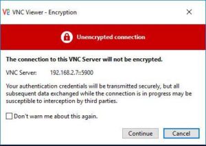 Install VNC Viewer on Raspberry Pi with Kali Linux-unencrypted connection