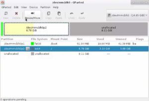 Resize Kali Linux Partition for Raspberry Pi-resize partition in gparted