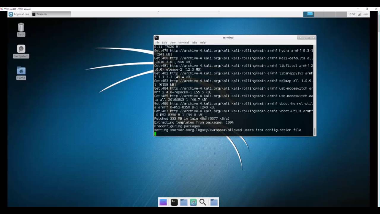 Installing Full Version of Kali Linux on Raspberry Pi 3 using terminal