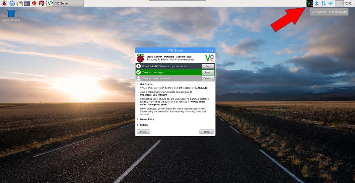 Setup VNC Server in Raspbian Jessie with Pixel - VNC icon
