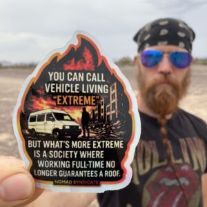 Vehicle Living Is “Extreme” Holographic Sticker