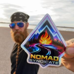 Nomad Syndicate Custom Holographic Sticker – 2.5 Inch